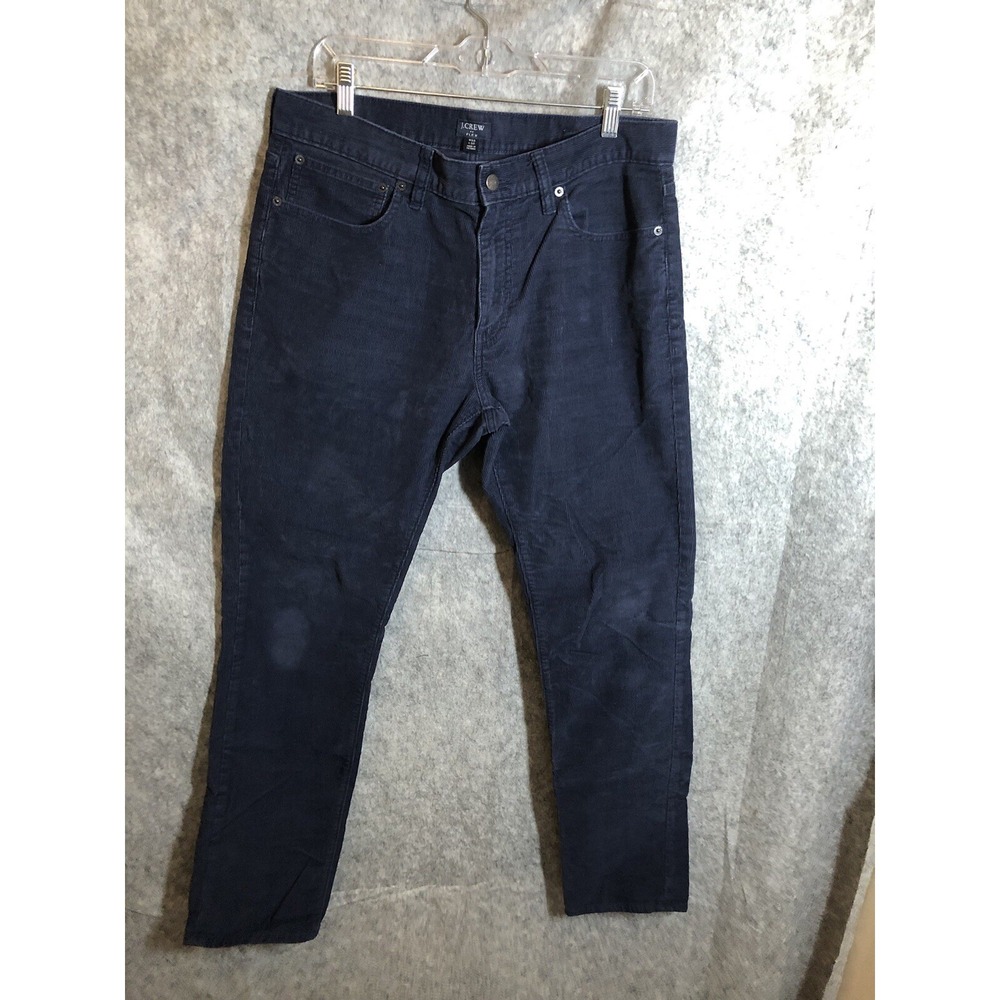 J.Crew Mens 33x32 Blue Corduroy Slim Straight Classic Career Casual